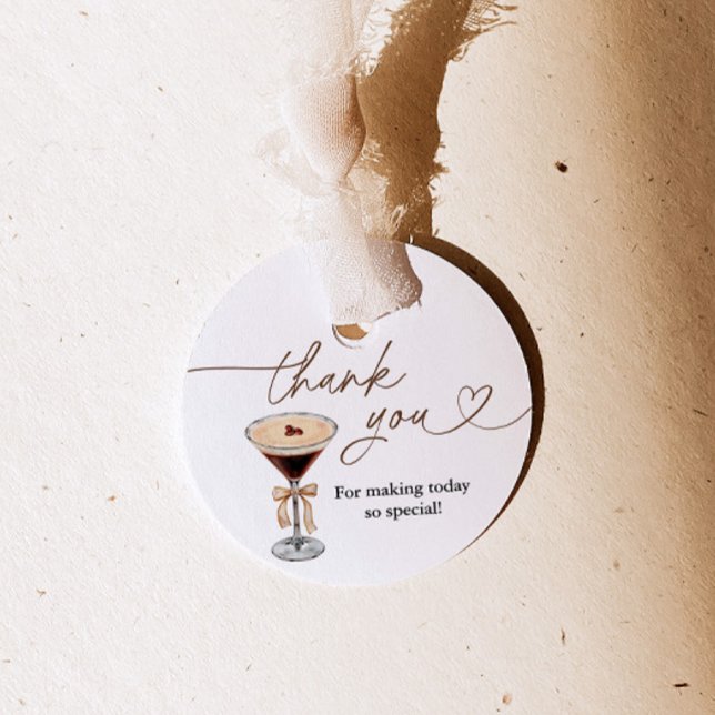 Étiquettes Cadeau L'amour brasse la Fête des mariées Espresso Martin (Créateur téléchargé)