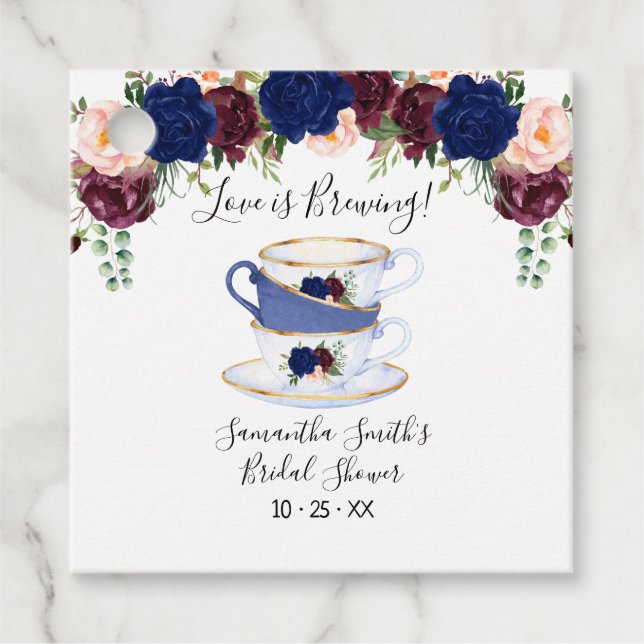 Étiquettes Cadeau L'amour brasse la nounou du thé (Devant)