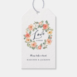 Étiquettes-cadeau L'amour de la Fête des mariées est la faveur douce