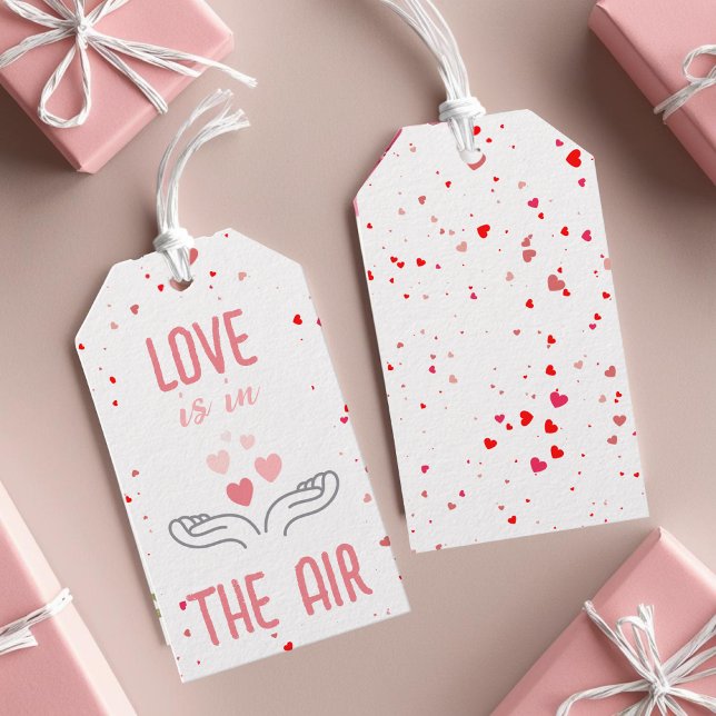 Étiquettes-cadeau L'amour est à la Saint Valentin (Modern Love is in the Air Valentine's Day Gift Tags)