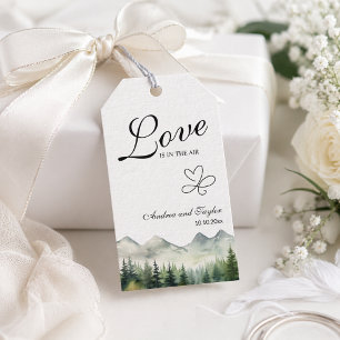 Étiquettes-cadeau L'amour est dans l'air Mariage élégant