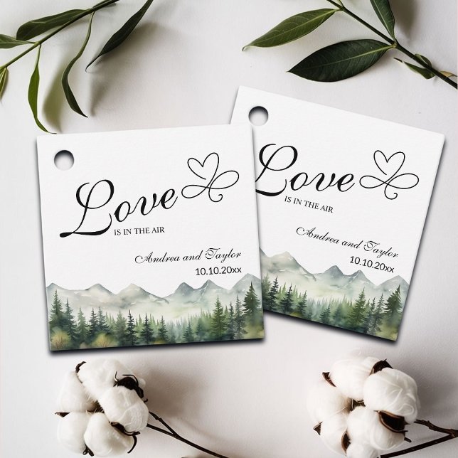 Étiquettes Cadeau L'amour est dans le mariage élégant de l'air (Créateur téléchargé)