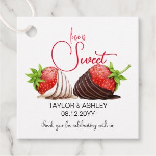 Étiquettes Cadeau L'amour est des fraises enrobées de chocolat sucré