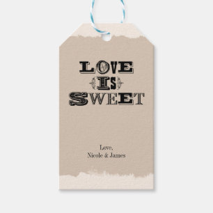 Étiquettes-cadeau L'amour est doux Beige Vintage Faveur de mariage p