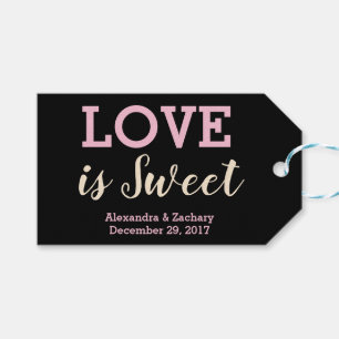 Étiquettes-cadeau L'amour est doux Champagne rose Mariage Bonbons Fa