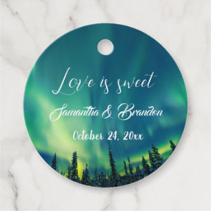 Étiquettes Cadeau L'amour est doux Lumières du Nord Aurora Borealis