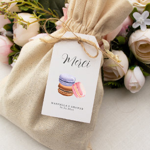 Étiquettes-cadeau L'Amour Est Doux (Macaron) Merci