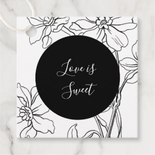 Étiquettes Cadeau L'amour est doux Mariage Floral moderne