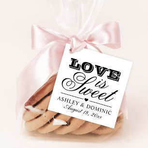 Étiquettes Cadeau L'amour est doux monogramme de style vintage en sc