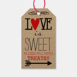 Étiquettes-cadeau L'amour est doux préféré des invités sur papier Kr
