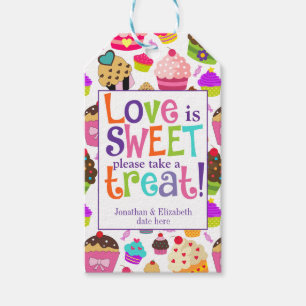 Étiquettes-cadeau L'amour est doux, prenez une friandise