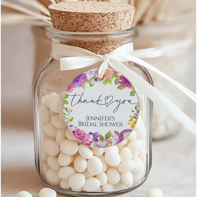 Étiquettes Cadeau L'amour est en fleur | Réception de mariage floral (Créateur téléchargé)