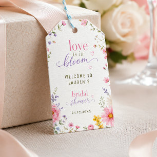 Étiquettes-cadeau L'amour est en fleurs Chic Floral Rose Personnalis