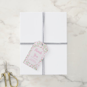 Étiquettes-cadeau L'amour est en fleurs Fête de mariage rose floral