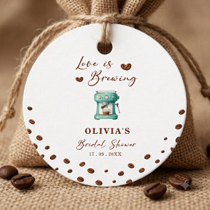 Étiquettes Cadeau L'amour est en train de préparer un café expresso