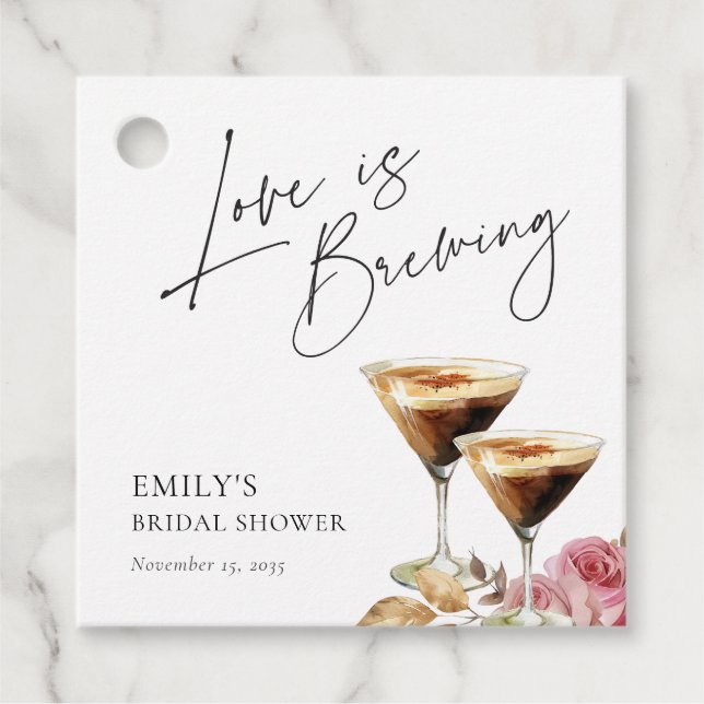 Étiquettes Cadeau L'amour est en train de préparer une élégante douc (Devant)