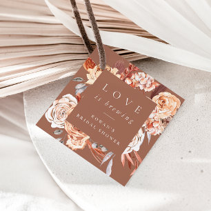 Étiquettes Cadeau L'amour est en train de se préparer Boho Floral Ma