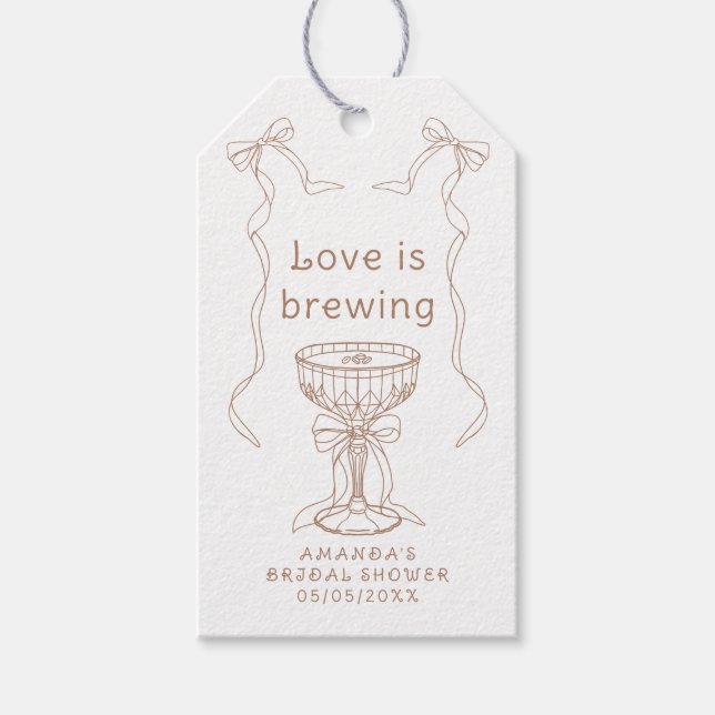 Étiquettes-cadeau L'amour est en train de se préparer  Mariage dessi (Devant)