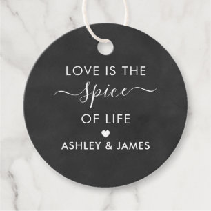 Étiquettes Cadeau L'amour est l'épice de la vie Mariage Tag, Chalkbo