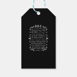 Étiquettes-cadeau L'amour est patient, l'amour est gentil Citation c