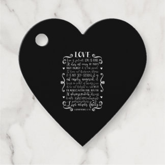 Étiquettes Cadeau L'amour est patient, l'amour est gentil Citation c