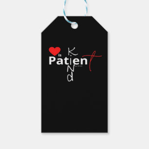 Étiquettes-cadeau L'amour est patient L'amour est gentil Classique D