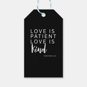 Étiquettes-cadeau L'amour est patient L'amour est gentil Corinthiens