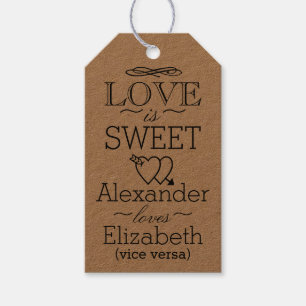 Étiquettes-cadeau L'Amour Est Sucré Vintage Mariage