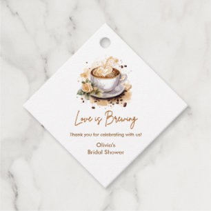 Étiquettes Cadeau L'Amour Floral se Prépare Mariage Thème Tasse Café
