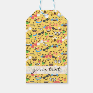 Étiquettes-cadeau l'amour mignon d'emoji entend le motif de rire de