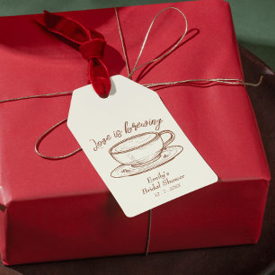 Étiquettes-cadeau L'amour rustique brasse la Fête des mariées de caf