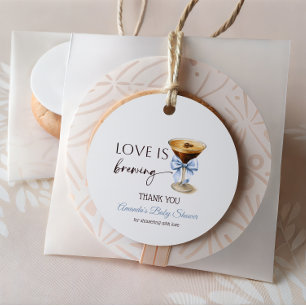 Étiquettes Cadeau L'amour se prépare Blue Coquette Bow Réception de 