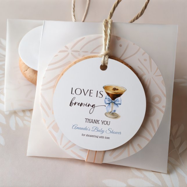 Étiquettes Cadeau L'amour se prépare Blue Coquette Bow Réception de  (Créateur téléchargé)