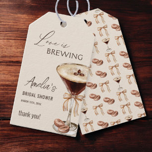 Étiquettes-cadeau L'amour se prépare Espresso Martini Enterrement de
