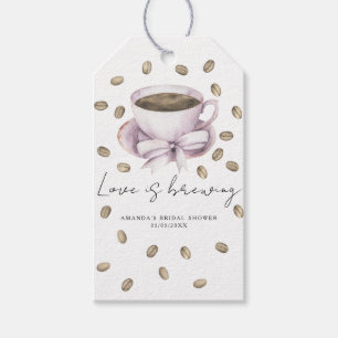 Étiquettes-cadeau L'amour se prépare Shower de mariage Bow Coffee