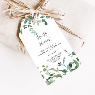 Étiquettes-cadeau Lancement de Fête de Mariage Sip Sip Hourra avec F