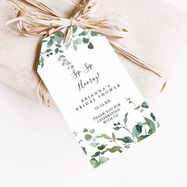 Étiquettes-cadeau Lancement de Fête de Mariage Sip Sip Hourra avec F (Créateur téléchargé)