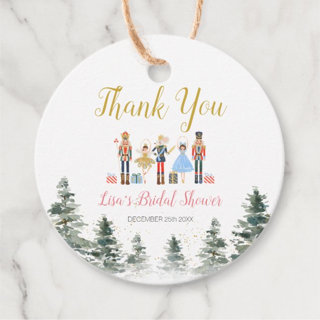 Étiquettes Cadeau Lancement de mariage de fêtes de Casse-Noisette (Devant)