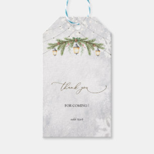 Étiquettes-cadeau Lanterne de flocons de neige Branches d'hiver Mari