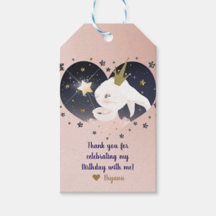 Étiquettes-cadeau Lapin de l'étoile scintillante Bébé Shower pêche