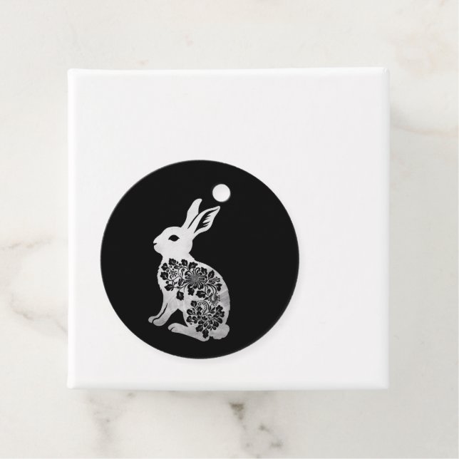 Étiquettes Cadeau Lapin de Pâques (En situation)