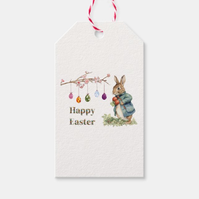 Étiquettes-cadeau Lapin de Pâques  (Devant)