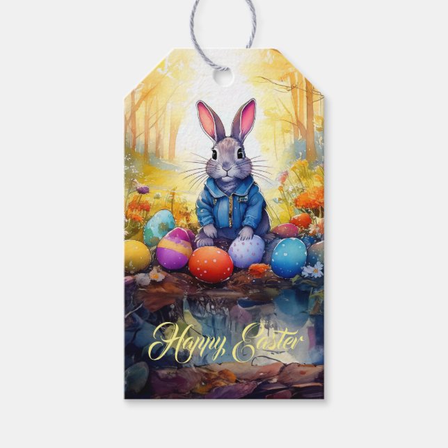 Étiquettes-cadeau Lapin de Pâques  (Devant)