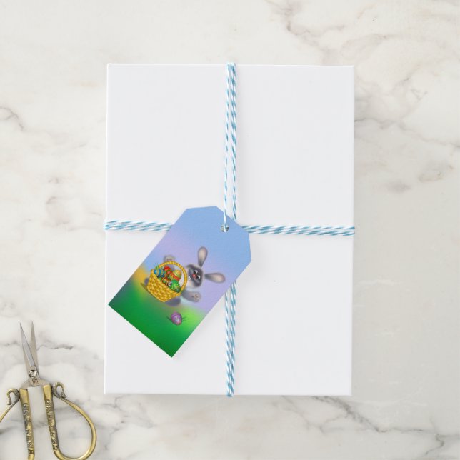 Étiquettes-cadeau Lapin de Pâques (Avec de laficelle)