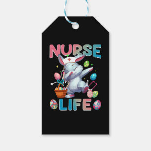Étiquettes-cadeau Lapin de Pâques en train de dabber la vie d'infirm