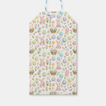 Lapin de Pâques et motif floral pastel fantaisiste