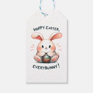 Étiquettes-cadeau Lapin de Pâques Joyeuses Pâques, à tout le monde !