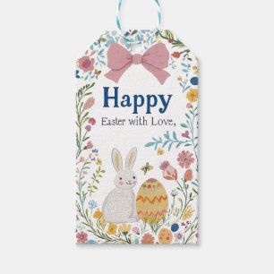Étiquettes-cadeau Lapin de Pâques, Oeuf et couronne