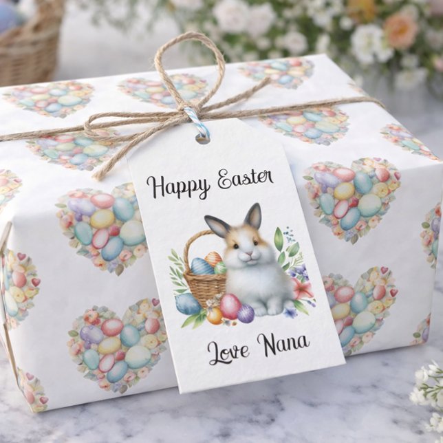 Étiquettes-cadeau Lapin de Pâques personnalisé (Créateur téléchargé)