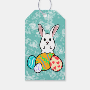 Étiquettes-cadeau Lapin de Pâques sur les oeufs de Pâques